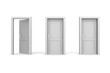 Three Grey Doors - Two Closed, The Left One Open