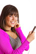 Frau mit MP3-Player
