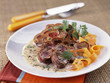 kidneys with aniseed sauce and carrot tagliatelles