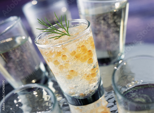 Photo: verrine of salmon roe and tapioca pearls in jelly verrine of salmon roe and tapioca pearls in jelly