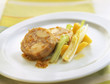 macerated rabbit with peaches and lettuce