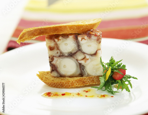 Photo: octopus and vegetable sandwich with begonia french dressing octopus and vegetable sandwich with begonia french dressing