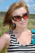 Beautiful girl with wind in hair Beautiful girl with wind in hair