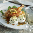 Foto: young roast chicken with lemon mousse and lemon thyme young roast chicken with lemon mousse and lemon thyme