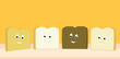 Bread slices happy together Bread slices happy together
