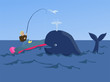 A fisherman caught a whale  not fish