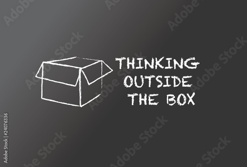 Vector: Chalkboard "thinking outside the box" Chalkboard "thinking outside the box"
