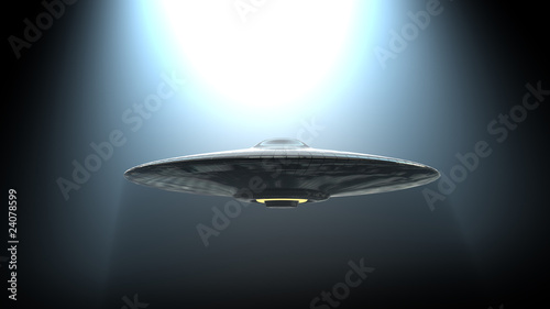Illustration: Flying saucer in light Flying saucer in light