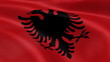 Albanian flag in the wind