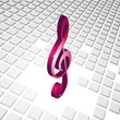 abstract 3D music clef background with 3d cubes