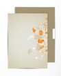 Brown sheet with flower ornament.