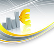 vector background with bar graphs and euro sign