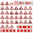 Warning signs on traffic