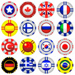 Vektor: flags on casino tokens flags on casino tokens