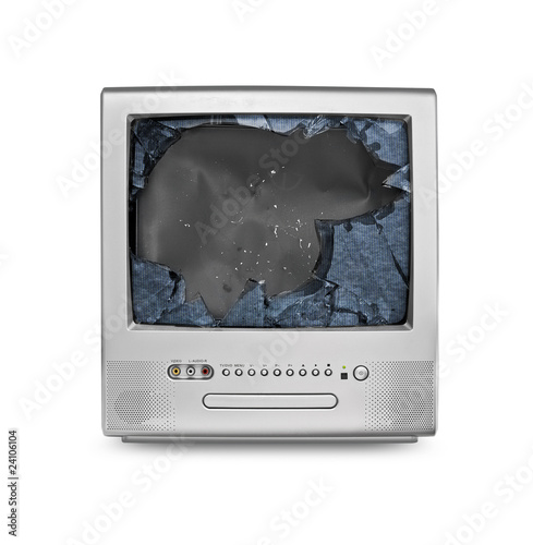 Photo: Smashed television Smashed television