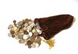 Old European coins spilling from a velvet bag