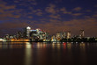 London's Canary Wharf at night
