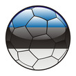 vector illustration of Estonia flag on soccer ball