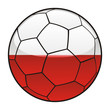 vector illustration of Poland flag on soccer ball