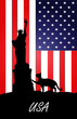 american flag-statue of liberty with black cat american flag-statue of liberty with black cat