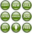 Vector button icon, green Vector button icon, green