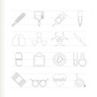 collection of  medical themed icons and warning