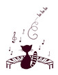 Music cat sings Music cat sings