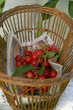cherries in wicker basket