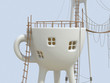 Surrealistic tea cups architecture forms