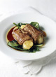 rolled veal flank with spinach and emmental