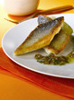 bass fillets with quenelle puree