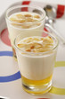 yoghurt with thinly sliced almonds and honey