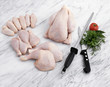 pieces of raw chicken