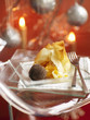 half apricots in filo pastry and a scoop of chocolate ice cream