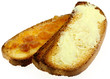 tartines de pain grillé avec beurre et confiture, fond blanc tartines de pain grillé avec beurre et confiture, fond blanc