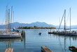 Sailing boats parking in the Chiemsee lake pier, Germany