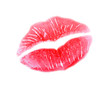 Kuss Kussmund roter Lippenstift Lippenabdruck