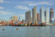 China, Hong Kong waterfront buildings