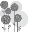 Background with retro flowers, greeting card