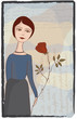 Frau mit Rose