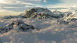 (1054) Snow Mountain Winter Wilderness Clouds Peaks Flying
