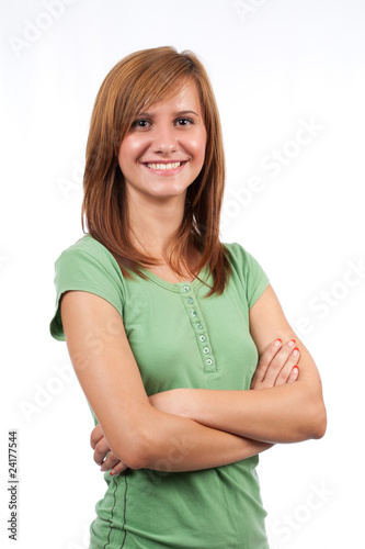 Foto: Teenage girl isolated on white Teenage girl isolated on white