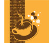 Kaffeetasse auf abstraktem Hintergrund