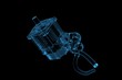 Electric motor (3D xray blue transparent)