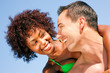 Couple - hugging each other on beach Couple - hugging each other on beach