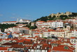 Lisbon cityscape with Sao Jorge Castle and Graça Church