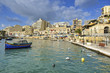 Fishing boats docked at St Julians harbour, Valletta