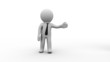 Video: 3d Businessman cartoon character shows empty whiteboard 3d Businessman cartoon character shows empty whiteboard