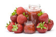 strawberry jam and fresh strawberries