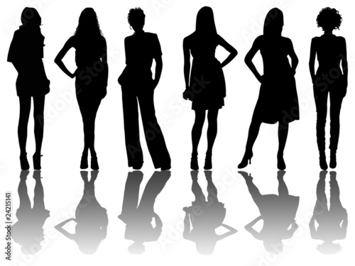 silhouettes of women. 6 silhouettes of women /1